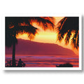 SUNSET VIEW OF KAENA POINT, FROM HALEIWA ALII BEACH, OAHU HAWAII