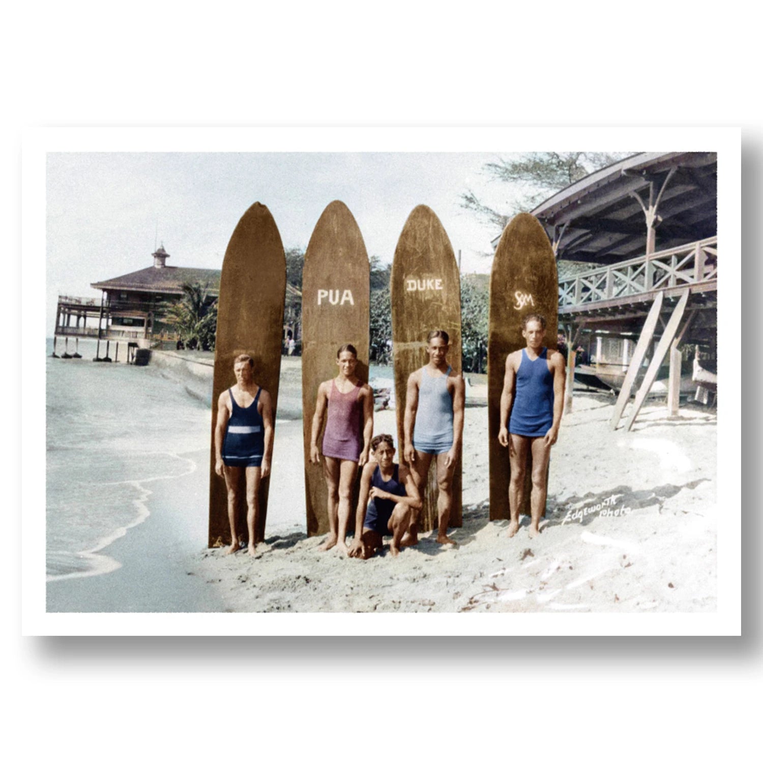 TEENAGE KAHANAMOKU BROTHERS AND FRIENDS 1920S WAIKIKI