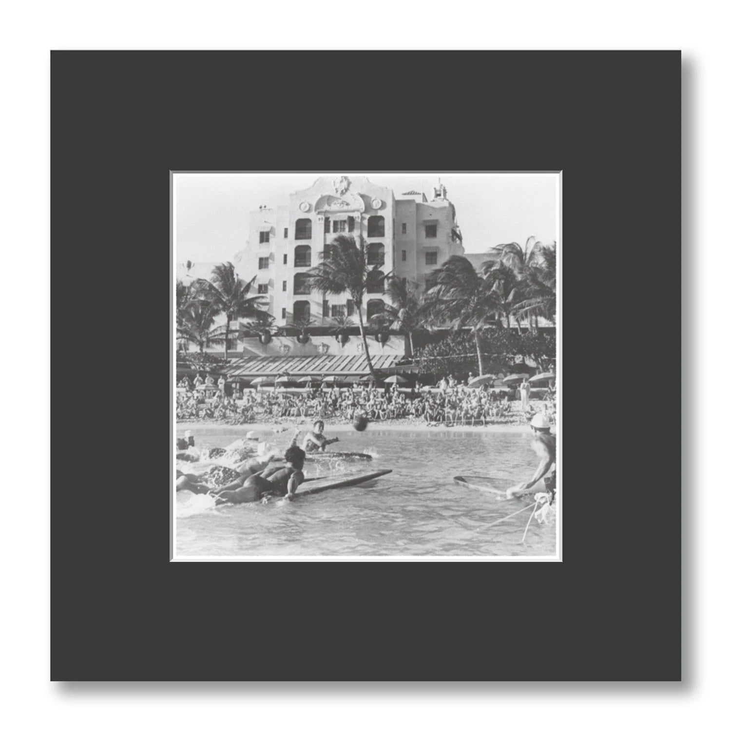 SURFING POLO AT ROYAL HAWAIIAN HOTEL 1930S WAIKIKI HAWAII