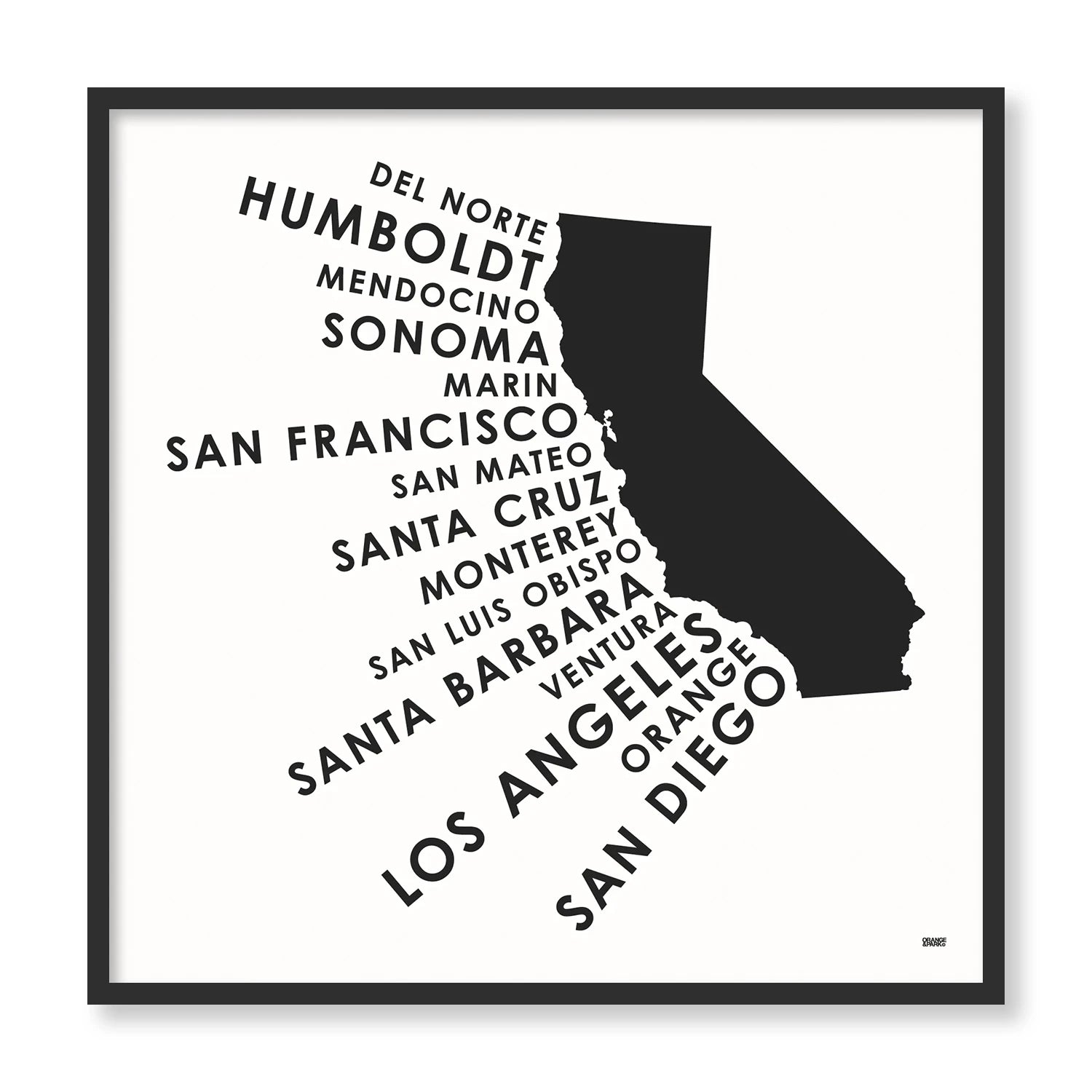 CALIFORNIA COASTAL COUNTIES PRINT