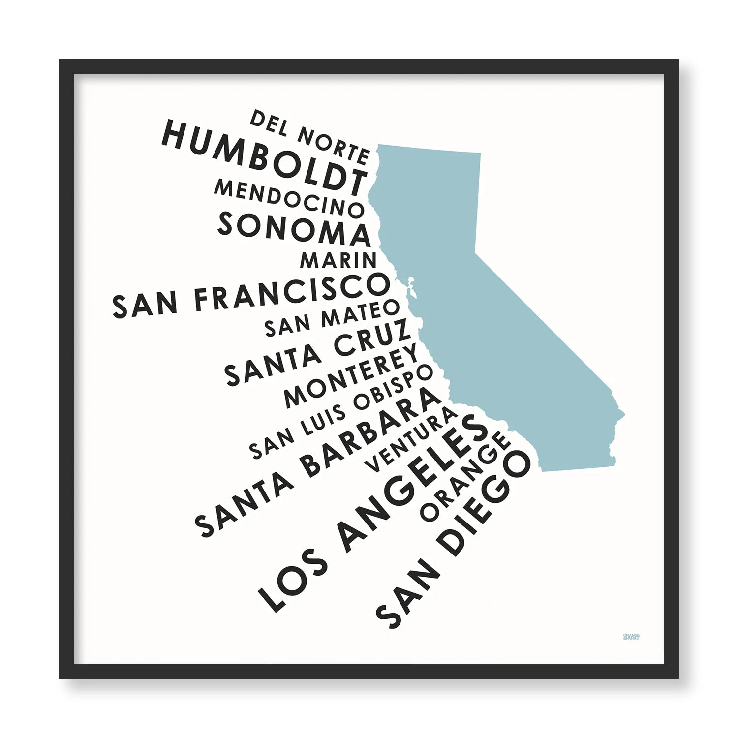 CALIFORNIA COASTAL COUNTIES PRINT