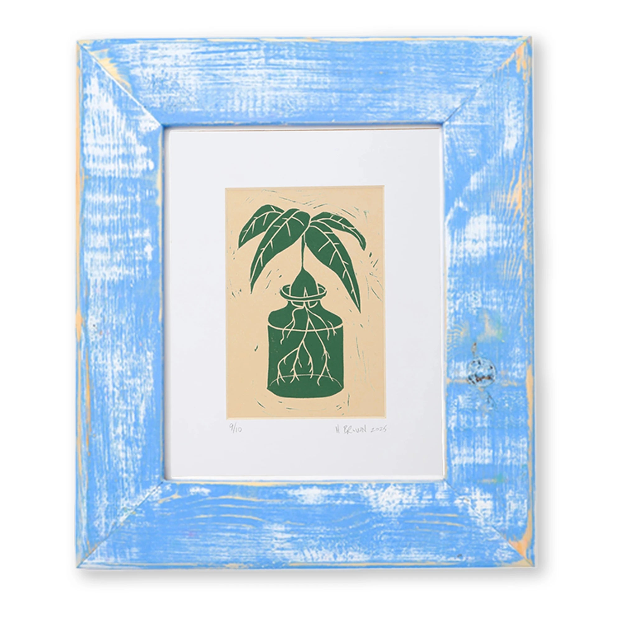 LINO CUT, AVOCADO SPROUT-GREEN