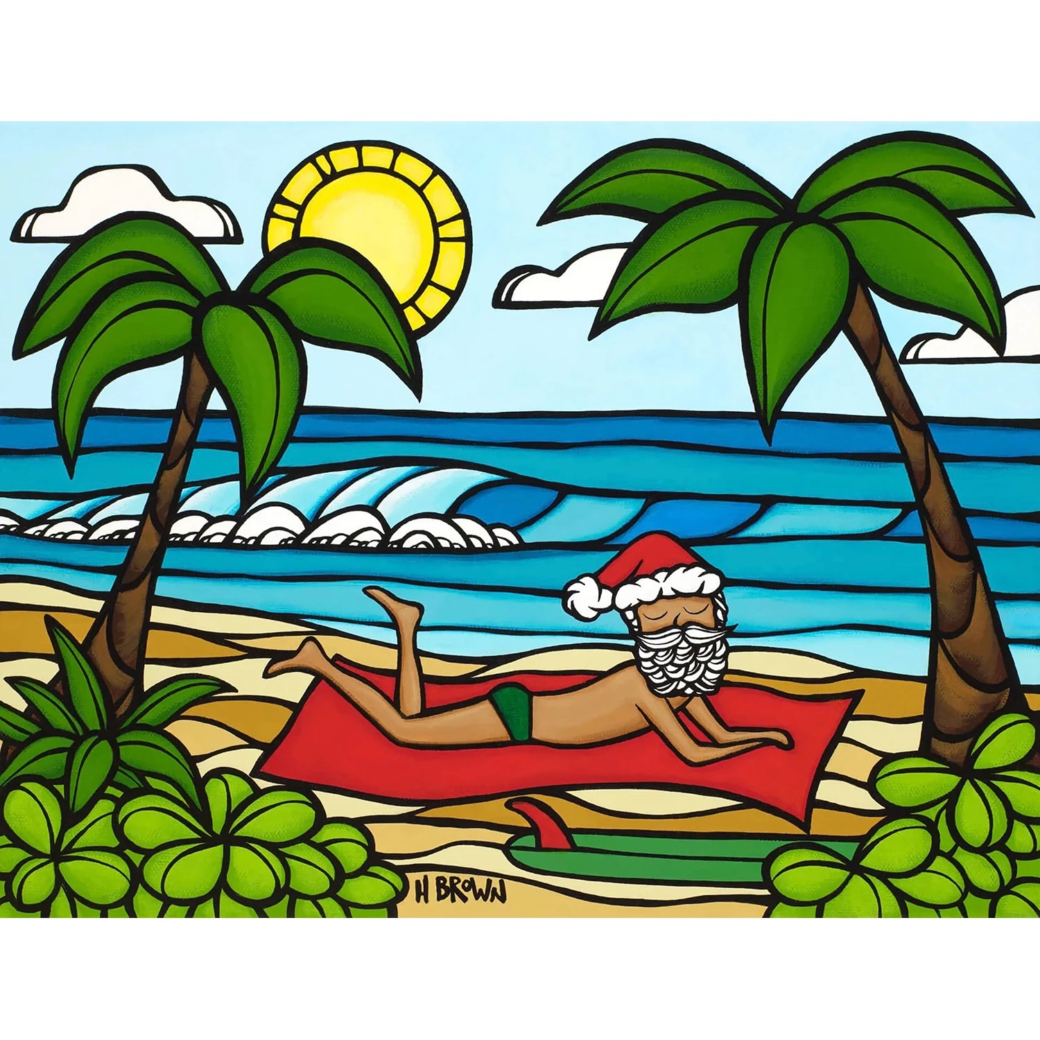 SUNBATHING SANTA